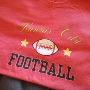 Kansas City Football shirt, Bella Canvas brand, heather red, size Small, NEW